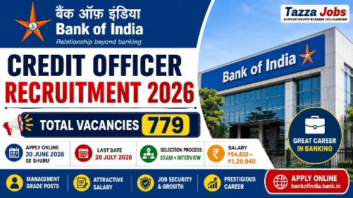 Bank of India Credit Officer Recruitment 2026 Apply Online for 779 Credit Officer Vacancies