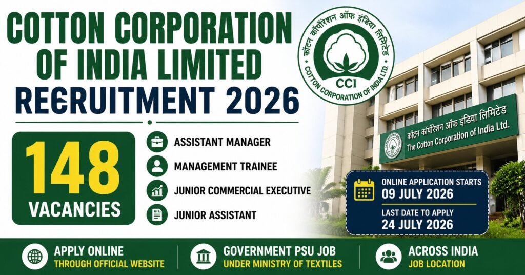Cotton Corporation of India Recruitment 2026 Apply Online for 148 Posts