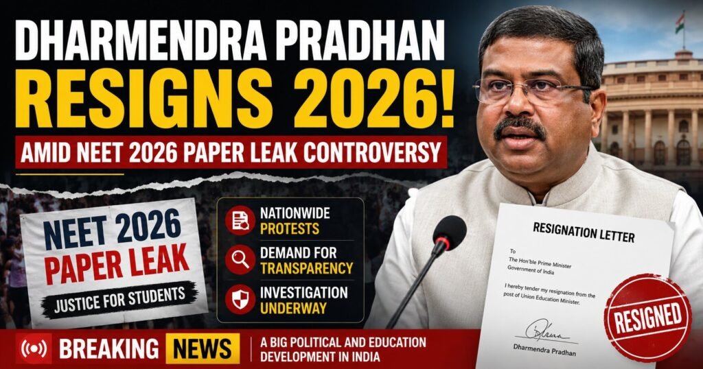 Dharmendra Pradhan Resignation 2026 after NEET paper leak controversy latest news