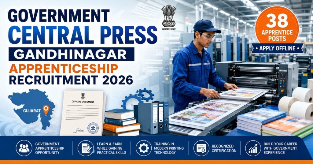 Government Central Press Gandhinagar Apprenticeship Recruitment 2026 Apply Offline for 38 Apprentice Posts