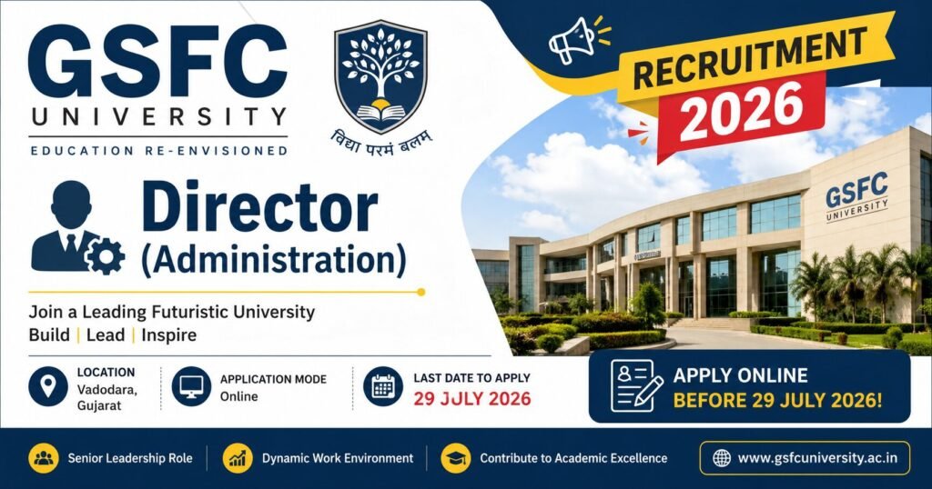 GSFC University Recruitment 2026 Director Administration Apply Online