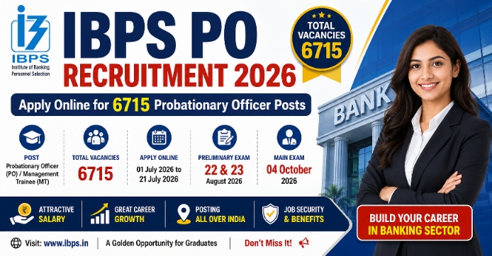 IBPS PO Recruitment 2026 Apply Online for 6715 Probationary Officer Posts
