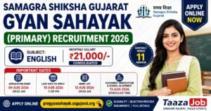 Samagra Shiksha Gujarat English Gyan Sahayak Primary Recruitment 2026 Apply Online ₹21000 Salary